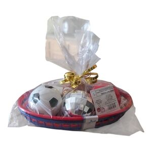Keychain Poncho Set 4pk Soccer Football Disco Tailgate Ball with Gift Basket